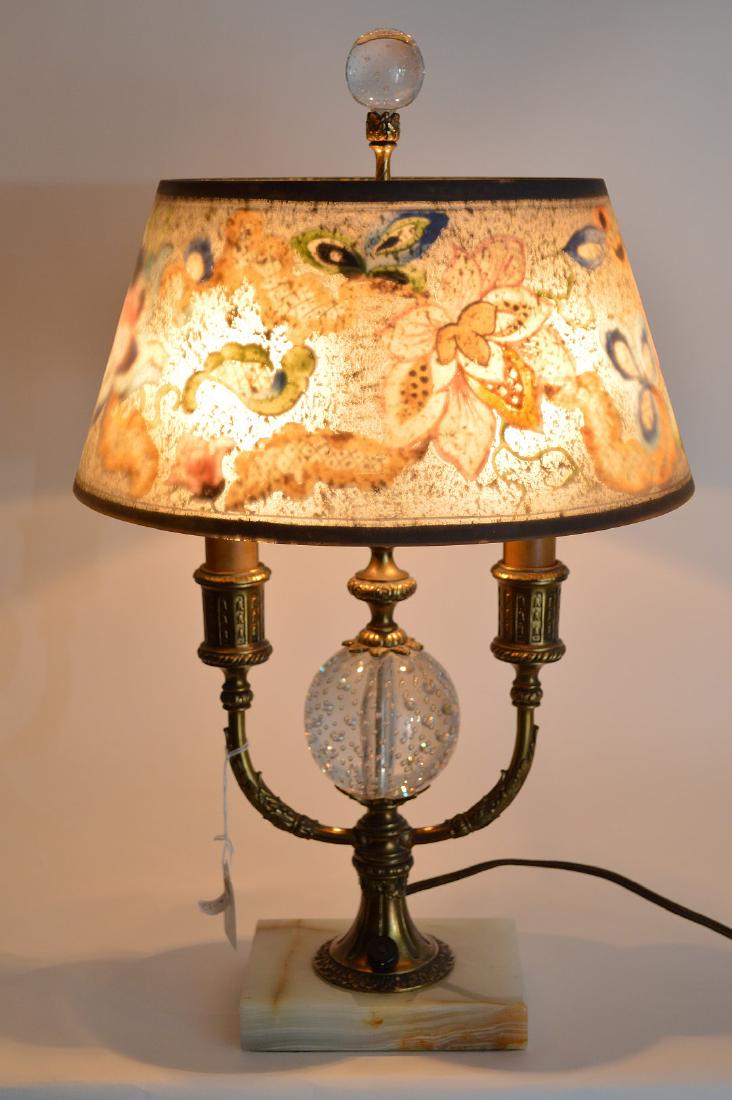Pairpoint lamp, all  original reverse painted shade on (1 of 9)