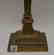 19th c. bronze column lamp with painted floral glass - 2