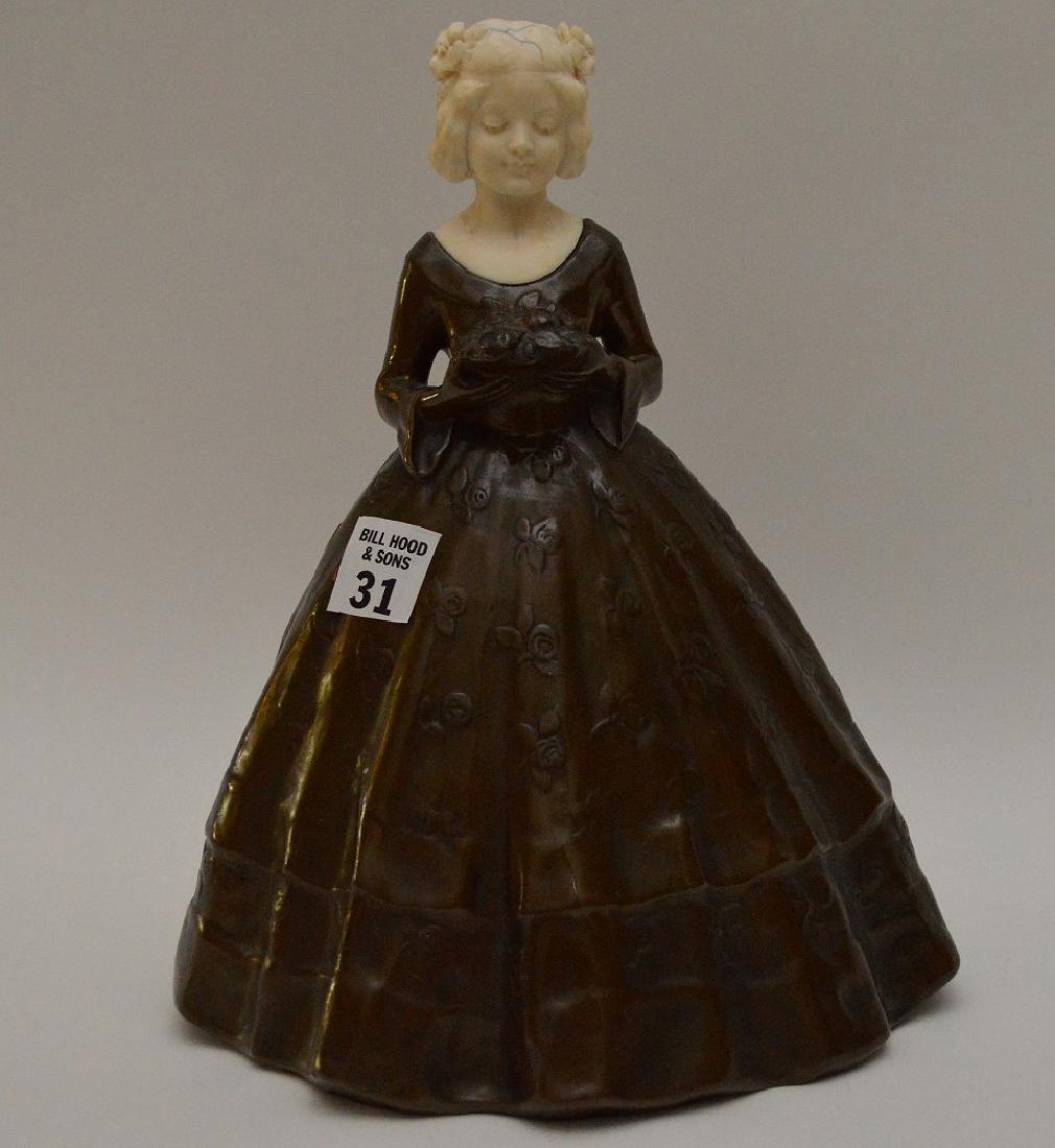 Signed Peter Tereszczuk Art Nouveau Bronze young girl (1 of 10)