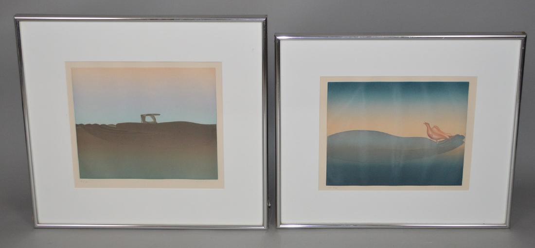 (2) Two pieces:  Jean-Michel Folon (Belgian, 1934-2005) (1 of 9)