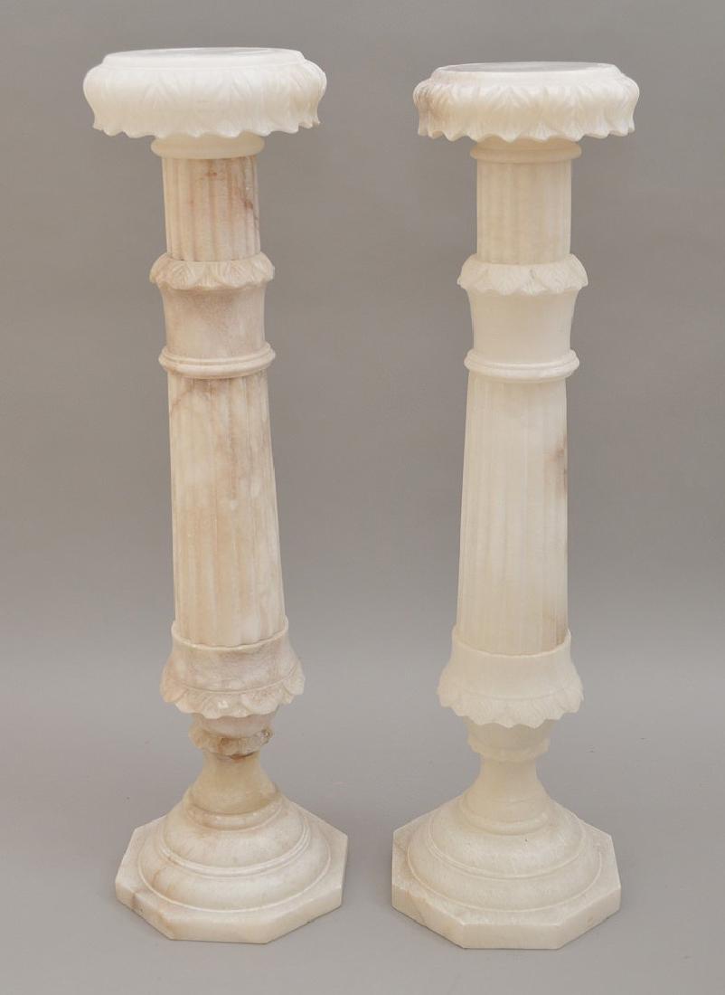 Pair White Alabaster Pedestals (1 of 6)