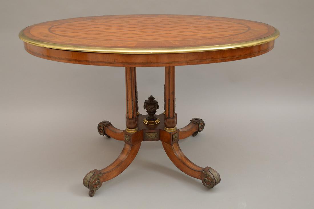 Inlaid & bronze mounted oval table, 29 1/2"h x 48"w x (1 of 11)