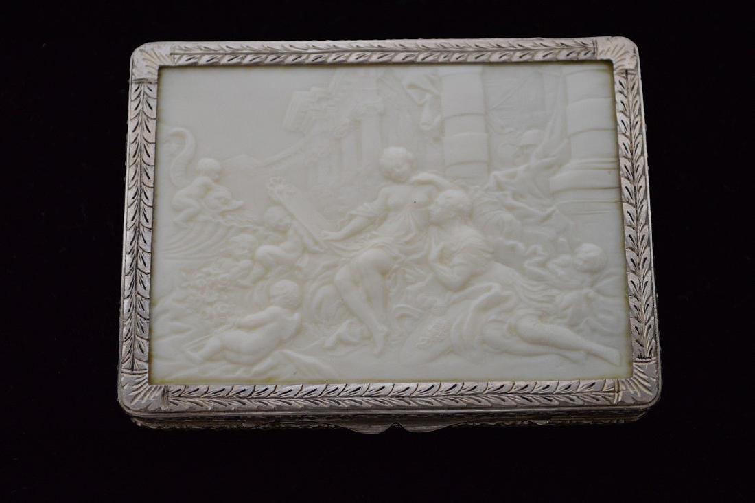 French silver frame cigarette box, stamped 800, (1 of 7)