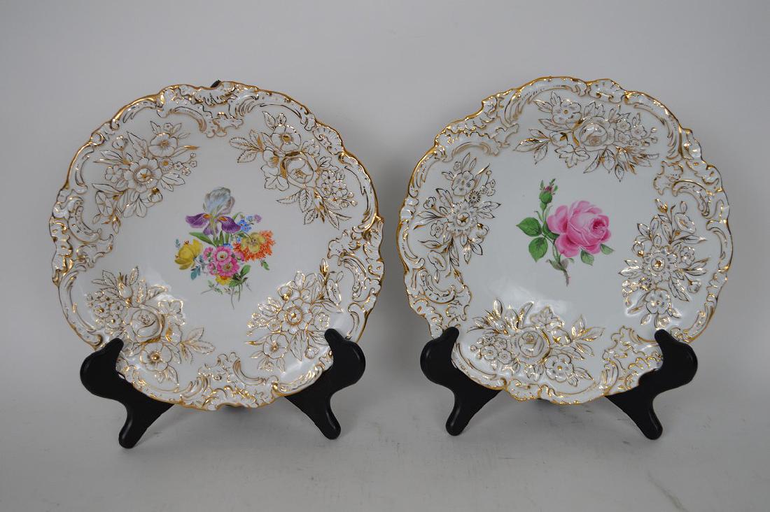 Pair Meissen Porcelain Plates.  Condition: good with no (1 of 6)