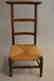 Antique prayer chair, wood frame with rush seat, 34"h x