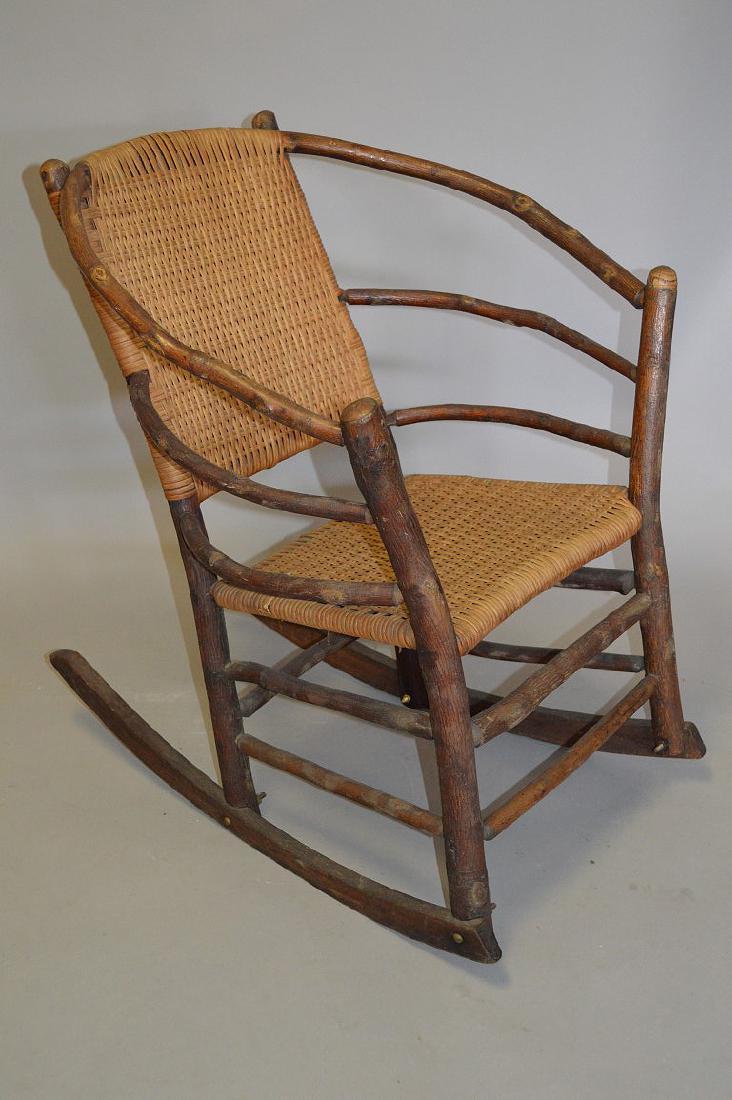 Hickory Rocker with splint woven back & seat: Hickory Rocker with splint woven back & seat