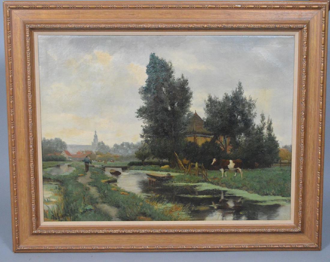 Hendrik Savry (DUTCH, 1823–1907) oil on canvas, Cattle (1 of 3)