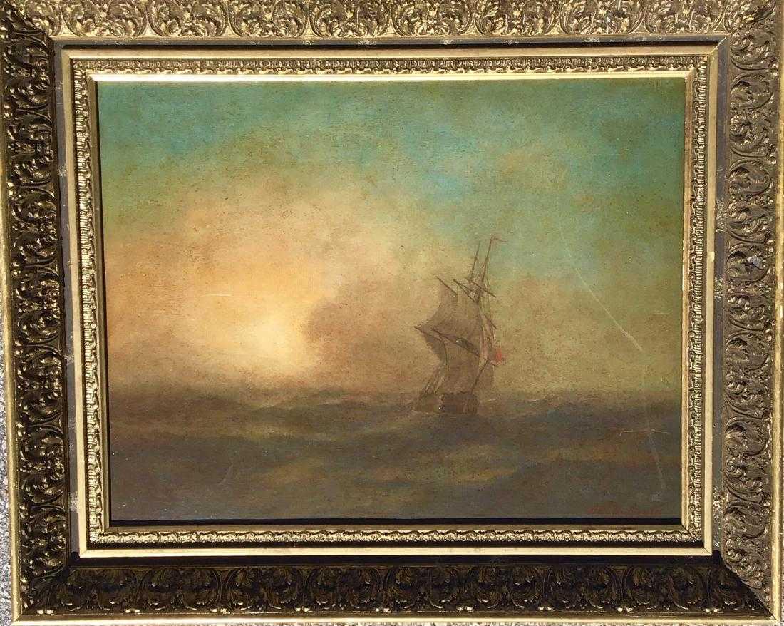 Attributed to: Ivan Aivazovsky, Russian oil on board, (1 of 6)
