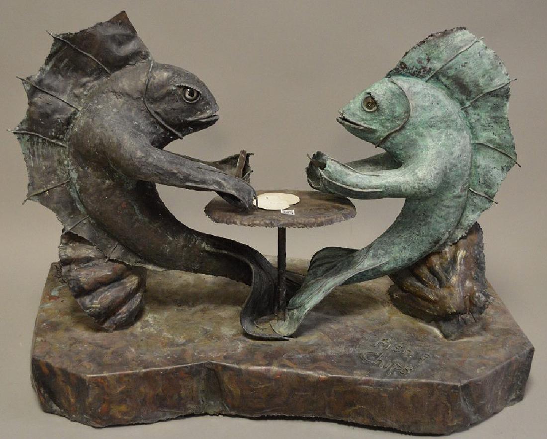 Copper sculpture "Fish & Chips", 31"h x 39"w (1 of 9)