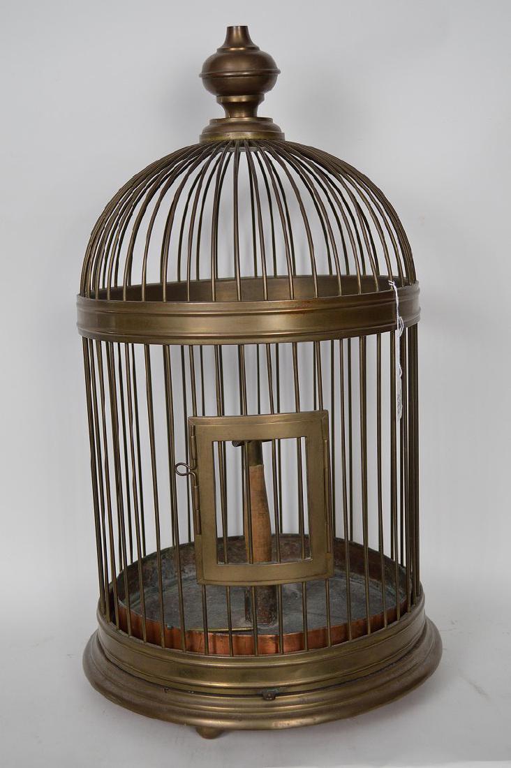 Brass bird cage, 26"h (1 of 5)