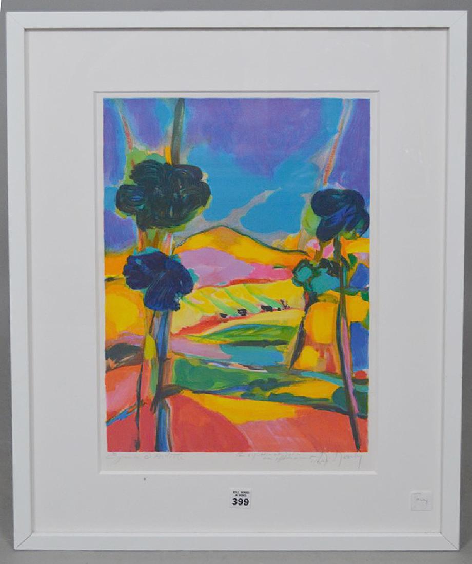 Marcel Mouly (French, 1918 - 2008) Lithograph -: Marcel Mouly (French, 1918 - 2008) Lithograph - Landscape, sight 20 x 13 inches, 28 x 21 overall framed size