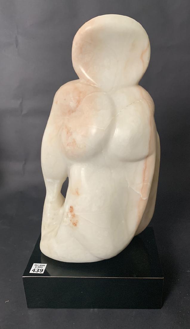 Alabaster carved modern sculpture, 20"h: Alabaster carved modern sculpture, 20"h
