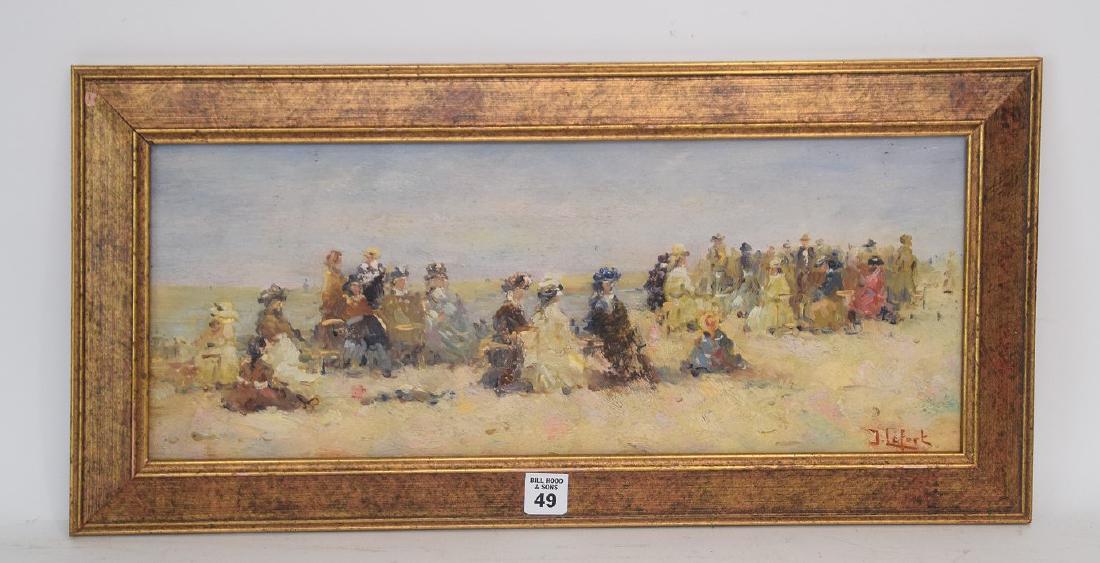 Jean Lefort (French, B. 1948) oil on board, BEACH (1 of 4)