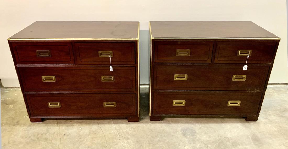 Pair Baker mahogany & brass Campaign chests, 32"h x (1 of 5)