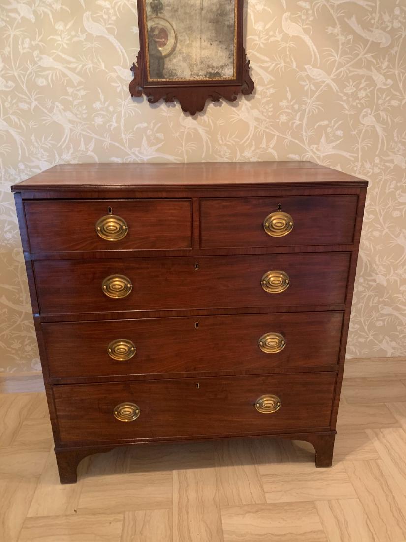 English 19th c. mahogany chest with 2 side by side (1 of 7)