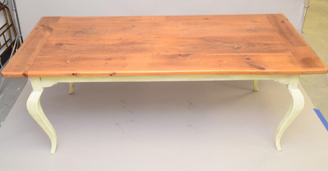 Custom farm table with painted base, 30"h x 83"w x 39 (1 of 5)