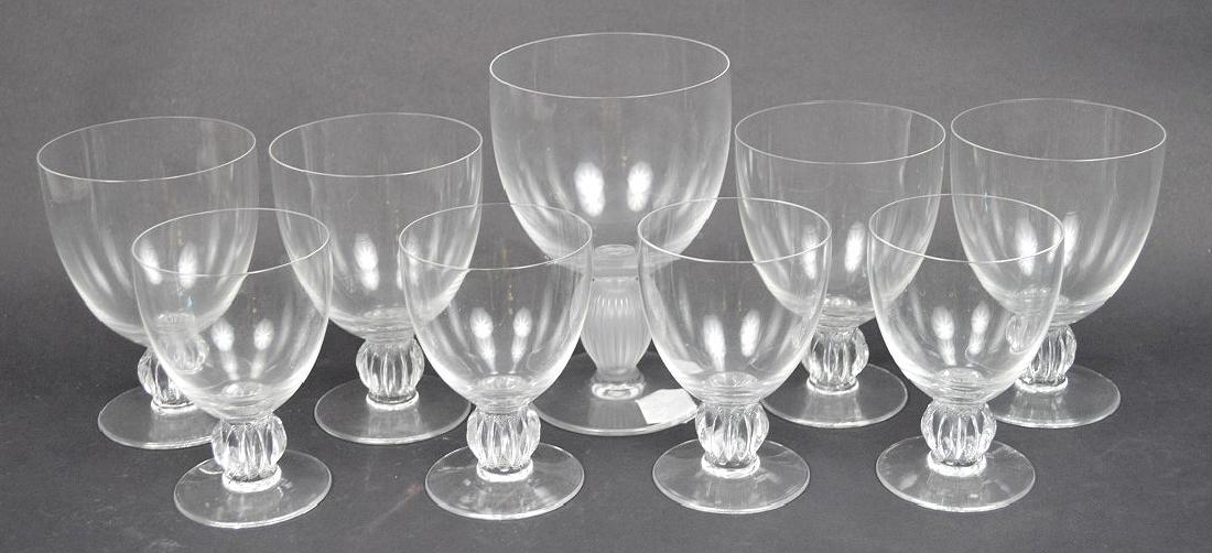 9 LALIQUE STEMWARE GLASSES VASIOUS SIZES. 1- 6', 4- 5", (1 of 5)