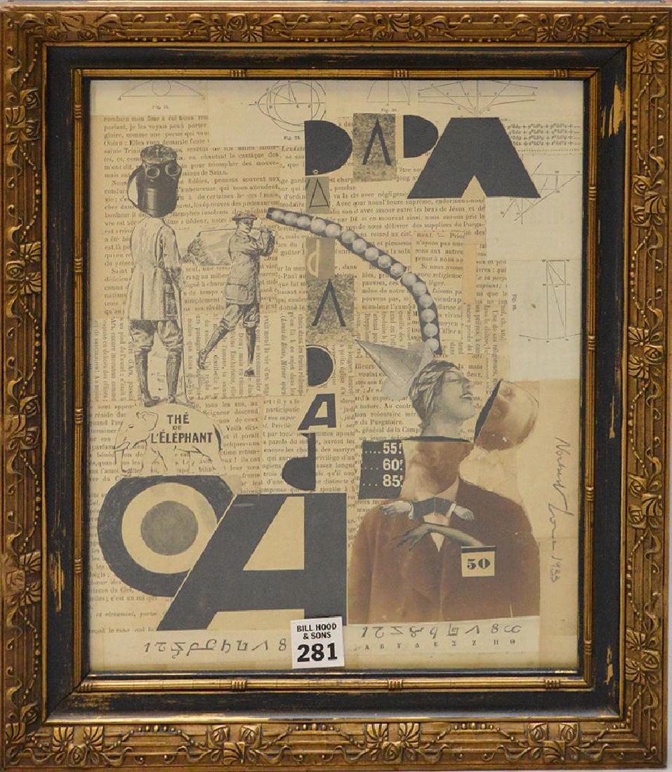 French Dadaist School, Collage on Paper, Signed and (1 of 5)