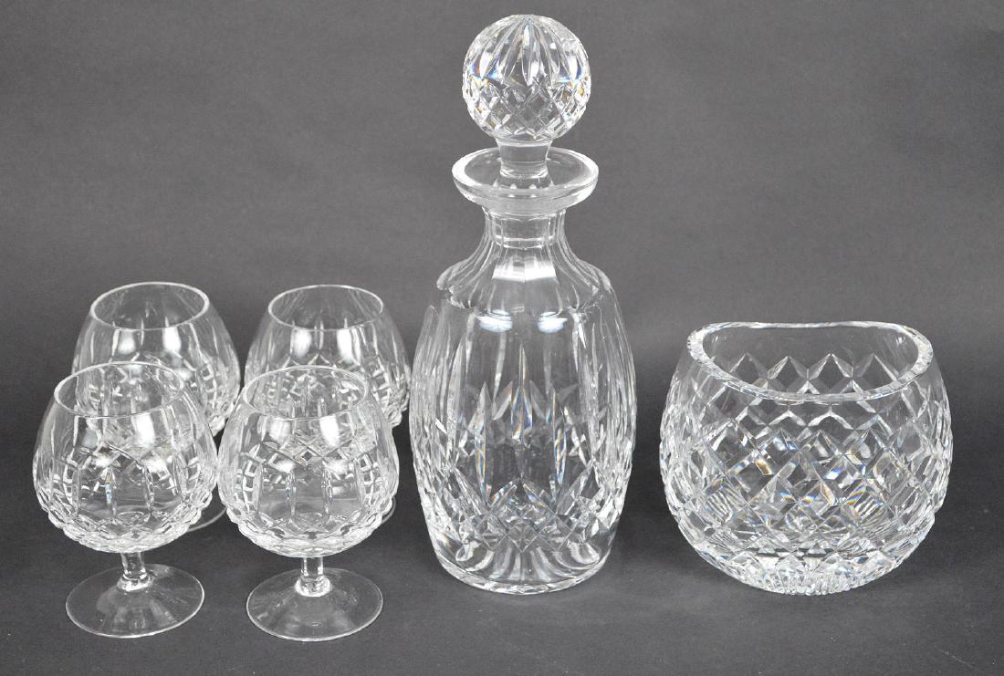 Waterford decanter and vase (4 1/2"h): Waterford decanter and vase (4 1/2"H) AND 4 Brandy glasses (not Waterford) Shipping: Our Gallery offers shipping for this item. To inquire call or text Maria at 561-351-2013 or email gidgett63@gmail
