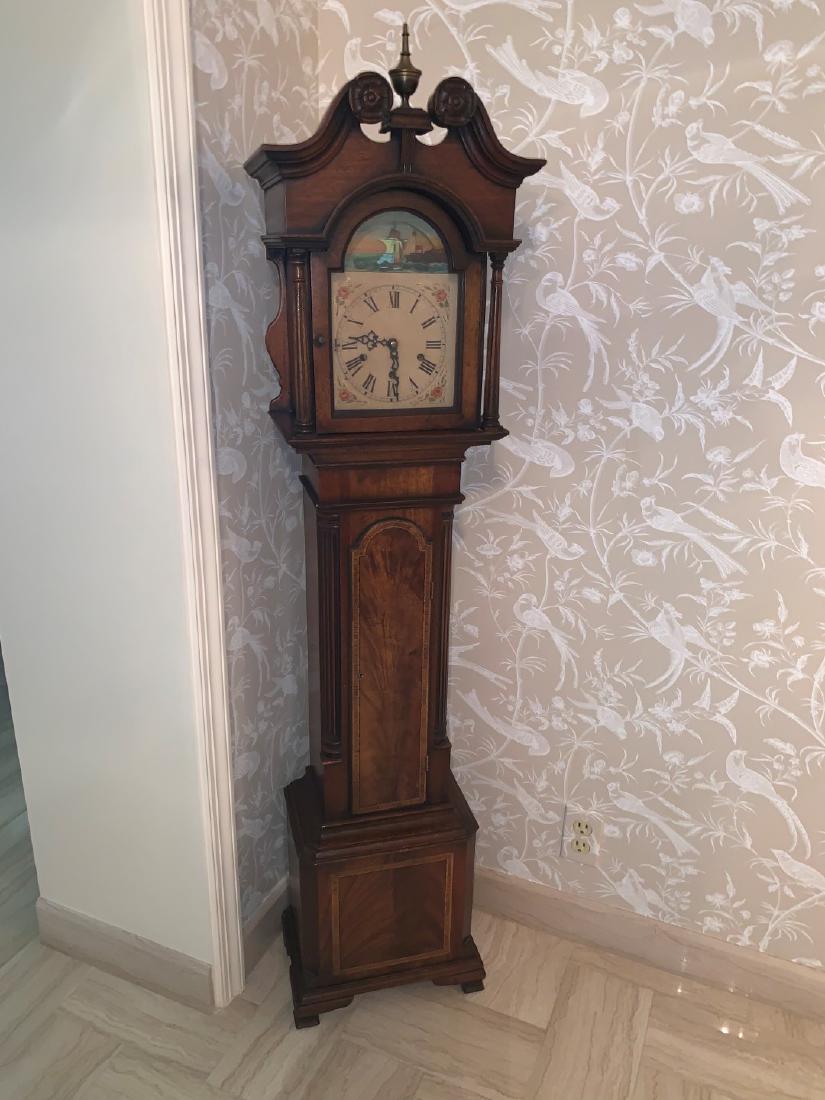 Grandmother mahogany clock with painted face and moving (1 of 5)