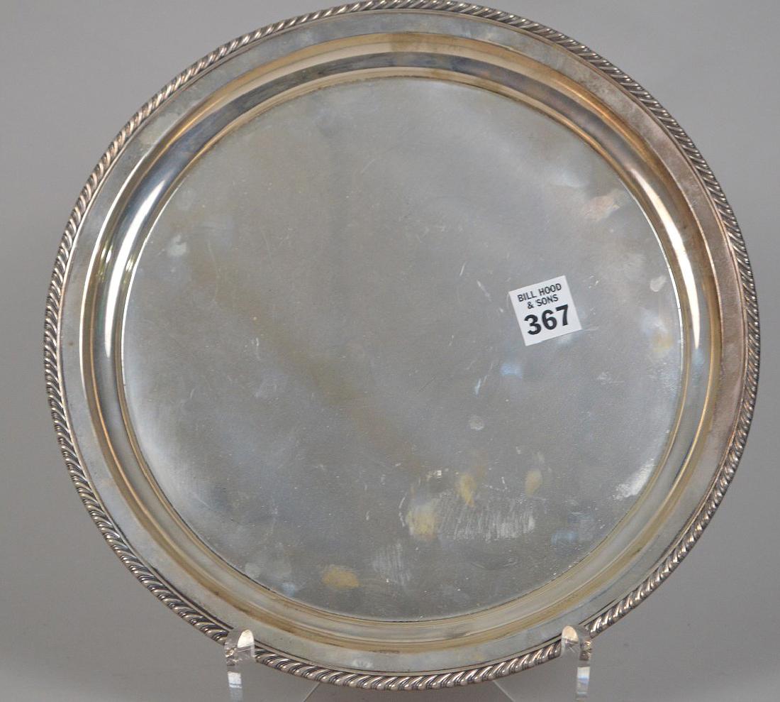 Gorham sterling round tray, 16 ozt, 12"dia (1 of 5)