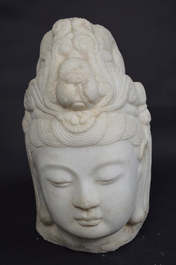 Marble carved buddha head, 18"h x 10"w (1 of 9)