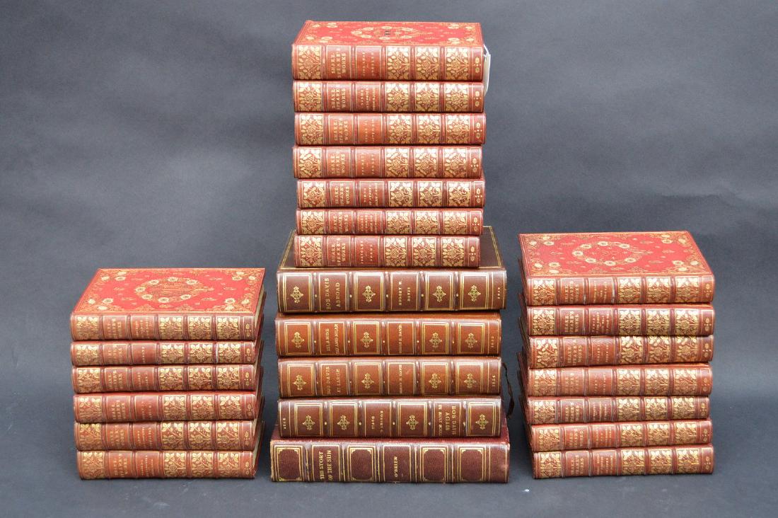 20 red leather volumes of Shakespeare's Works, plus 5 (1 of 7)