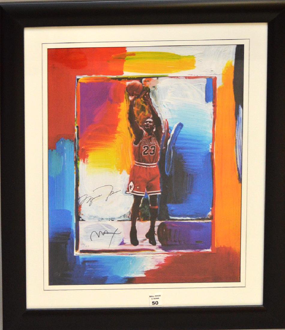 PETER MAX Ltd. Edition 294/423 Print of Michael Jordan: PETER MAX Ltd. Edition 294/423 Print of Michael Jordan (Jump Shot) signed Peter Max, 23-1/2 x 28 inches