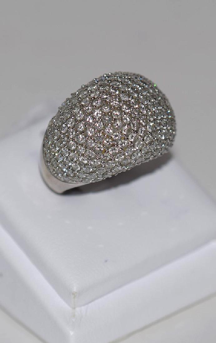 14k White Gold Cluster Diamond Cocktail Dome Ring Size: 14k White Gold Cluster Diamond Cocktail Dome Ring Size 6 Weight 8.9 dwts This item is available for in house shipping contact Maria 561-351-2013 or email gidgett63@gmail.com