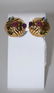 14k Yellow Gold Earrings, multi color semi precious - 2