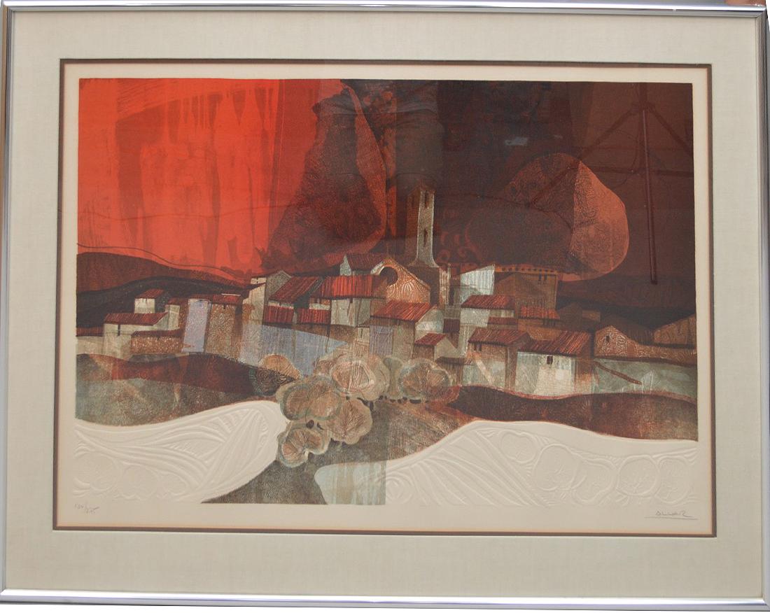 Alvar Suñol Muñoz-Ramos (b. 1935) ?Spain, 20th: Alvar Suñol Muñoz-Ramos (b. 1935) ?Spain, 20th Century?Untitled?Embossed lithograph?Signed lower right in pencil, “Alvar” Numbered lower left in pencil, “134/275” H. 22 1/2” x W. 34 1/2”
