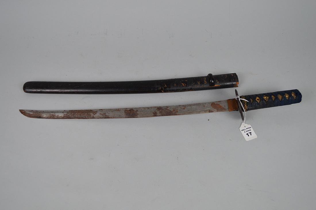 Antique Japanese Samurai Sword with bronze tsubasa. (1 of 6)