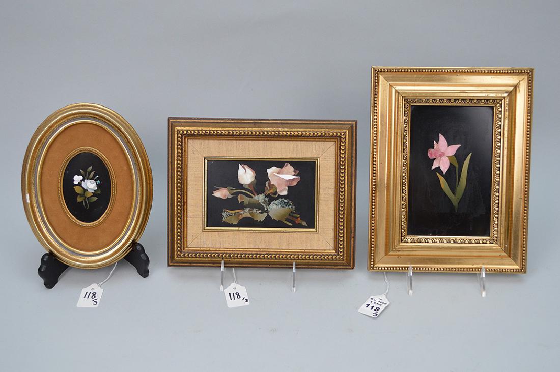 3 framed Pietra Dura plaques;  Oval Pietra Dura in (1 of 10)