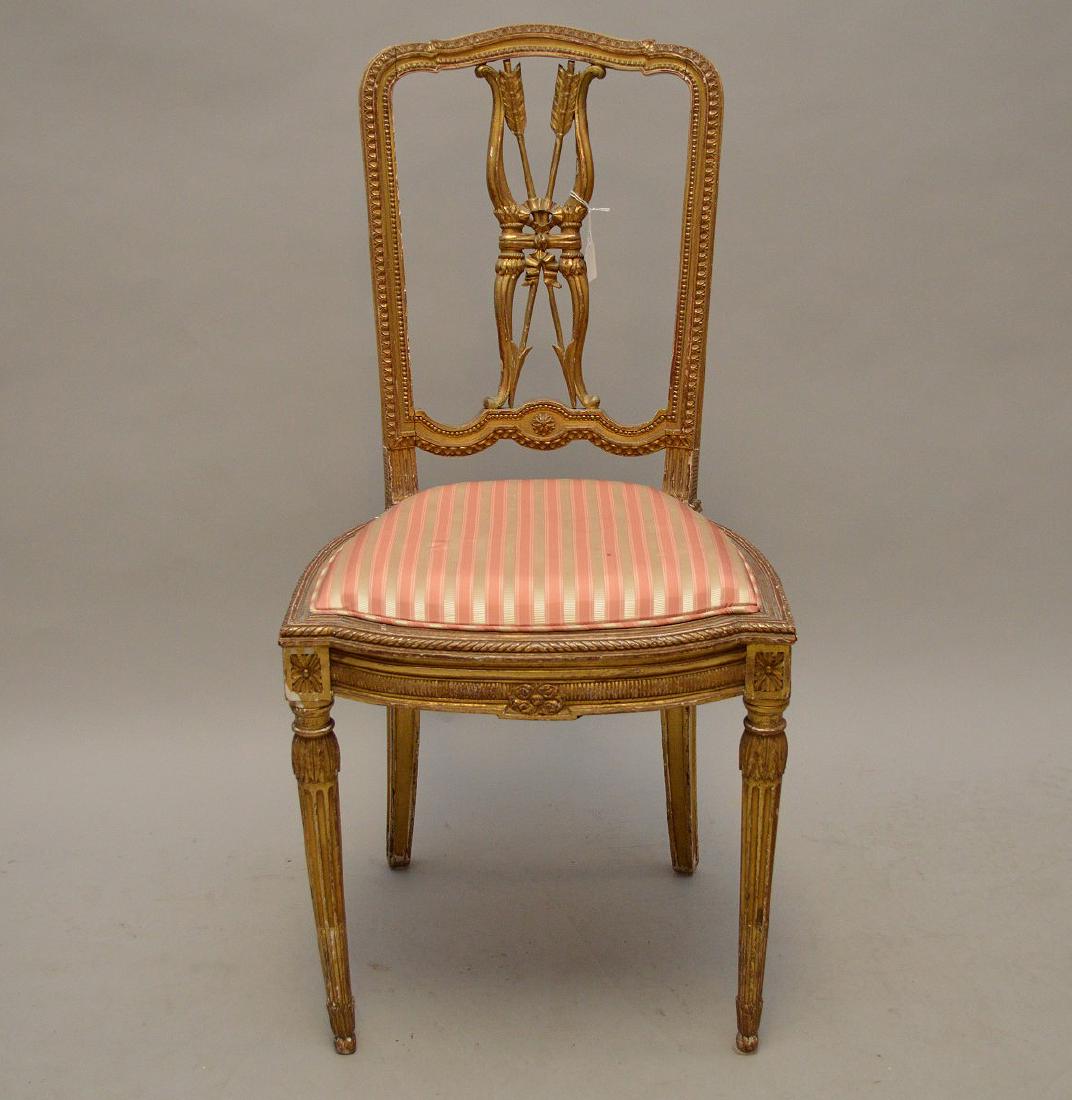Diminutive French Parlor chair, Lyre/trophy motif (1 of 5)
