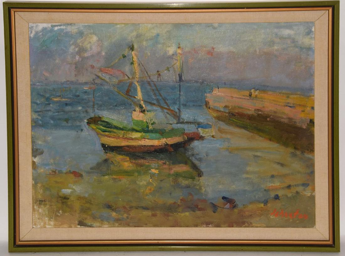 Zygmunt Schreter (FRENCH 1896–1977) Sailboat low tide, (1 of 4)