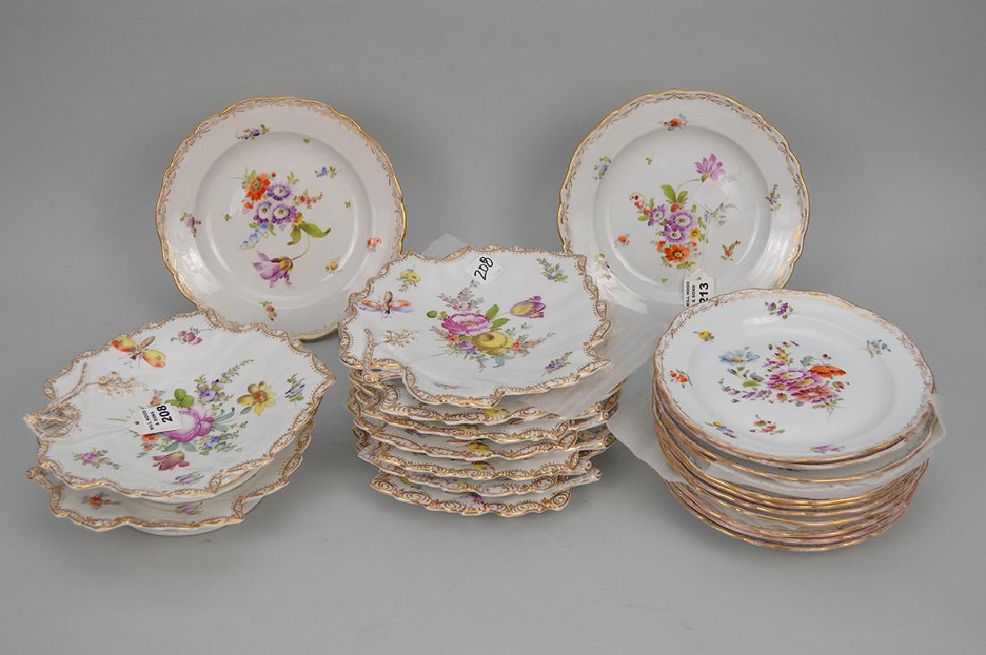 7 German leaf shape dessert plates with 2 serving (1 of 8)