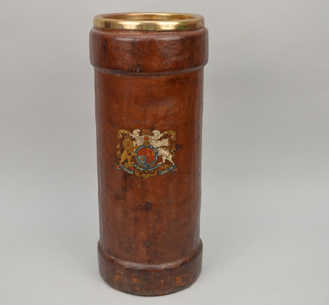 English leather umbrella stand: English leather umbrella stand
