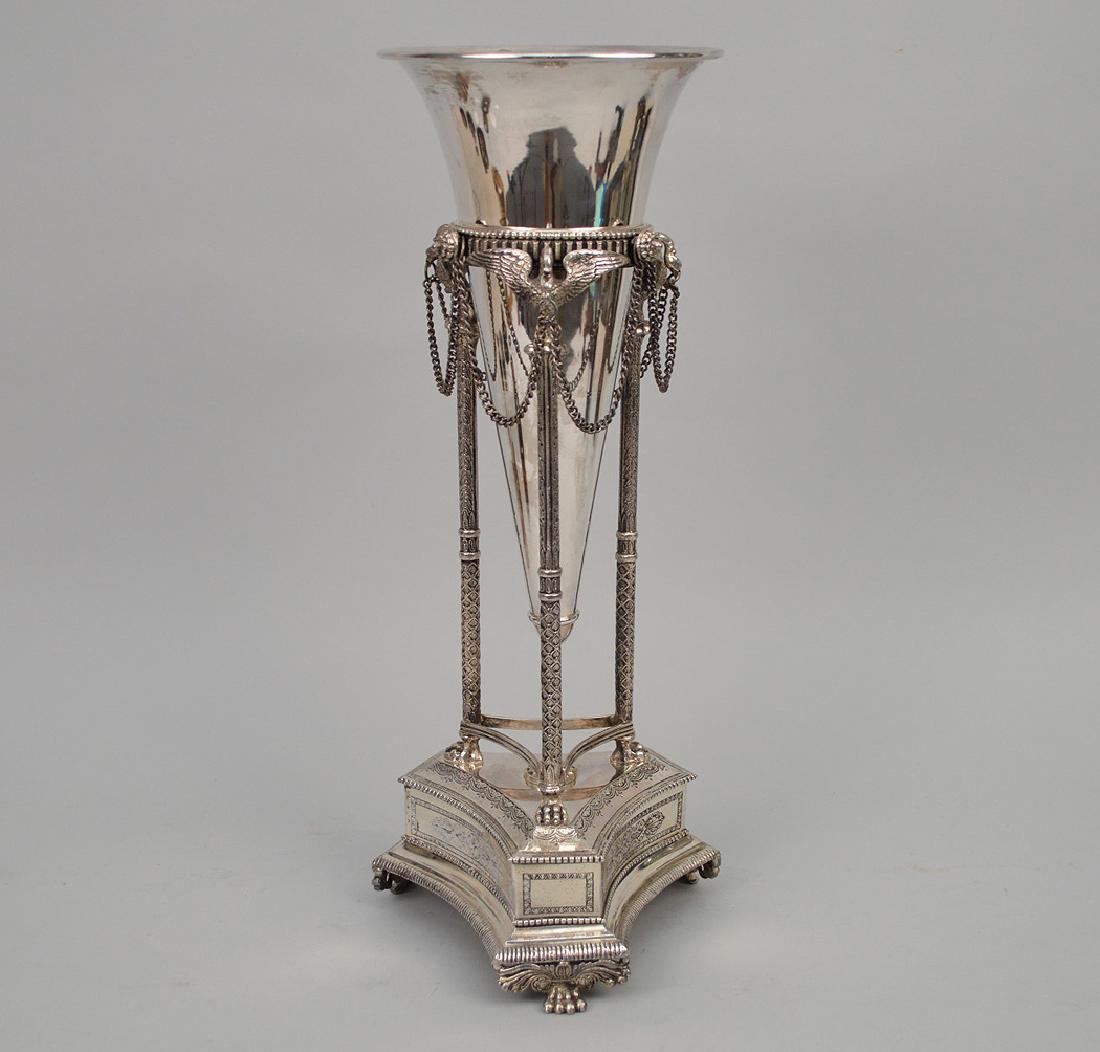 Egyptian Revival Style Silver plated vase (1 of 8)