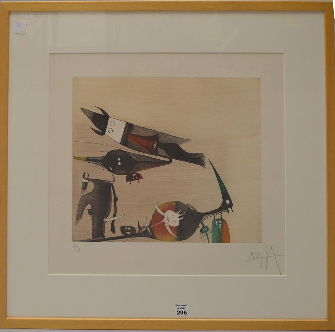 Wifredo Lam (Cuba 1902 - 1982) colored etching pencil (1 of 6)