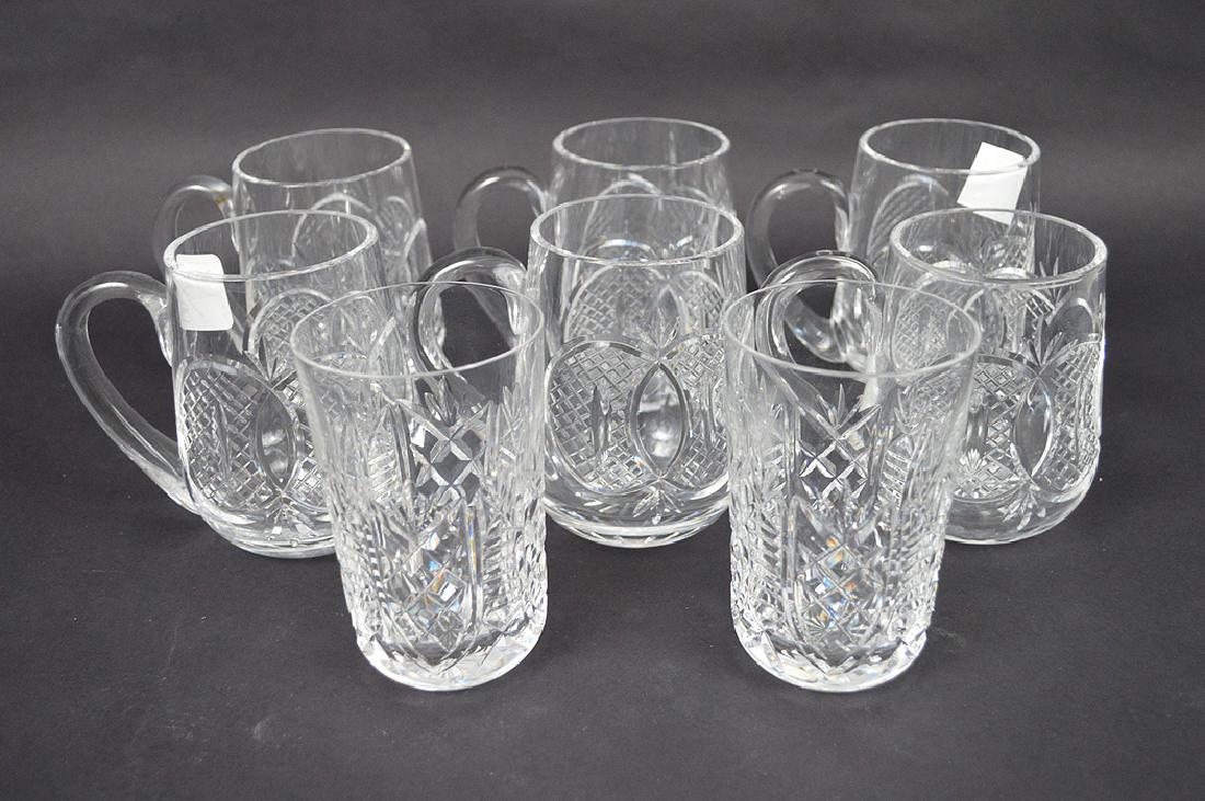 8 Waterford glasses, mugs & 2 tumblers 6 mugs 5h 2: 8 Waterford glasses, mugs & 2 tumblers 6 mugs 5h 2 water glasses 4 5/8h