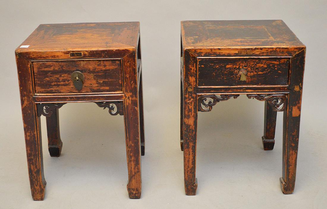 2 Chinese single drawer stands, 2 1/2"h x 15" square (1 of 7)