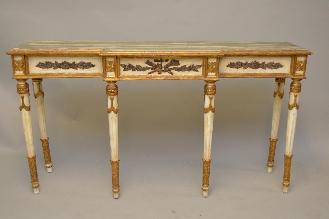French style painted console, 33"h x 61"w x 16"d (1 of 6)
