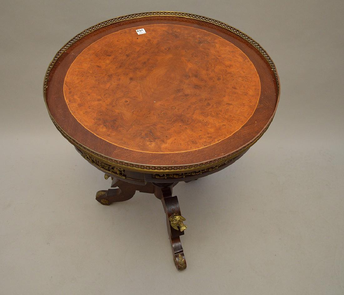 Occasional Continental style table with burled surface (1 of 7)