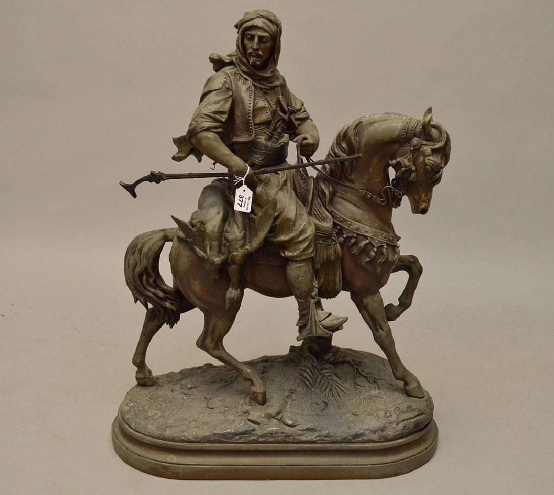 Arabian white metal warrior on horse: Arabian white metal warrior on horse