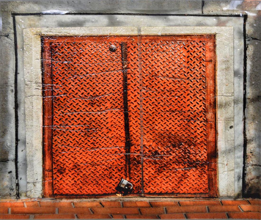 Ethan Greenbaum (American 20th Century) Molded vacuum: Ethan Greenbaum (American 20th Century) Molded vacuum formed plastic, grid doors, 44-1/2 x 49 inches
