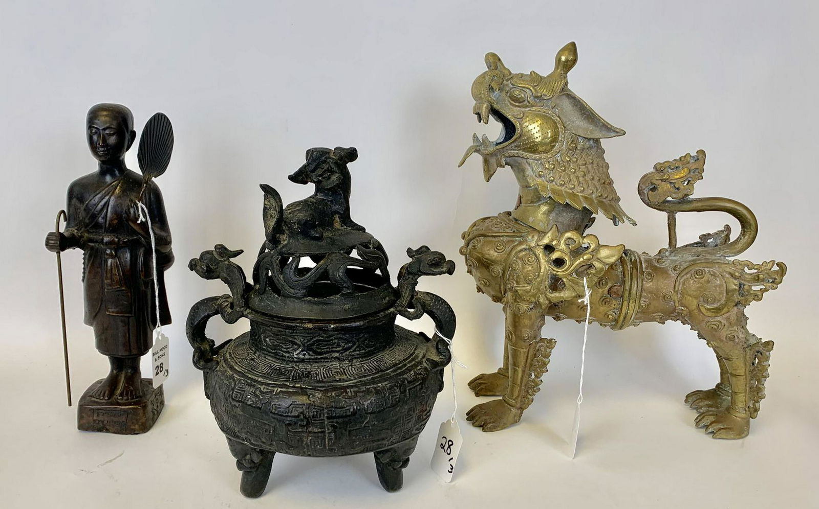3 EARLY CHINESE BRONZE ARTICLES.  Chinese Bronze Censor (1 of 8)
