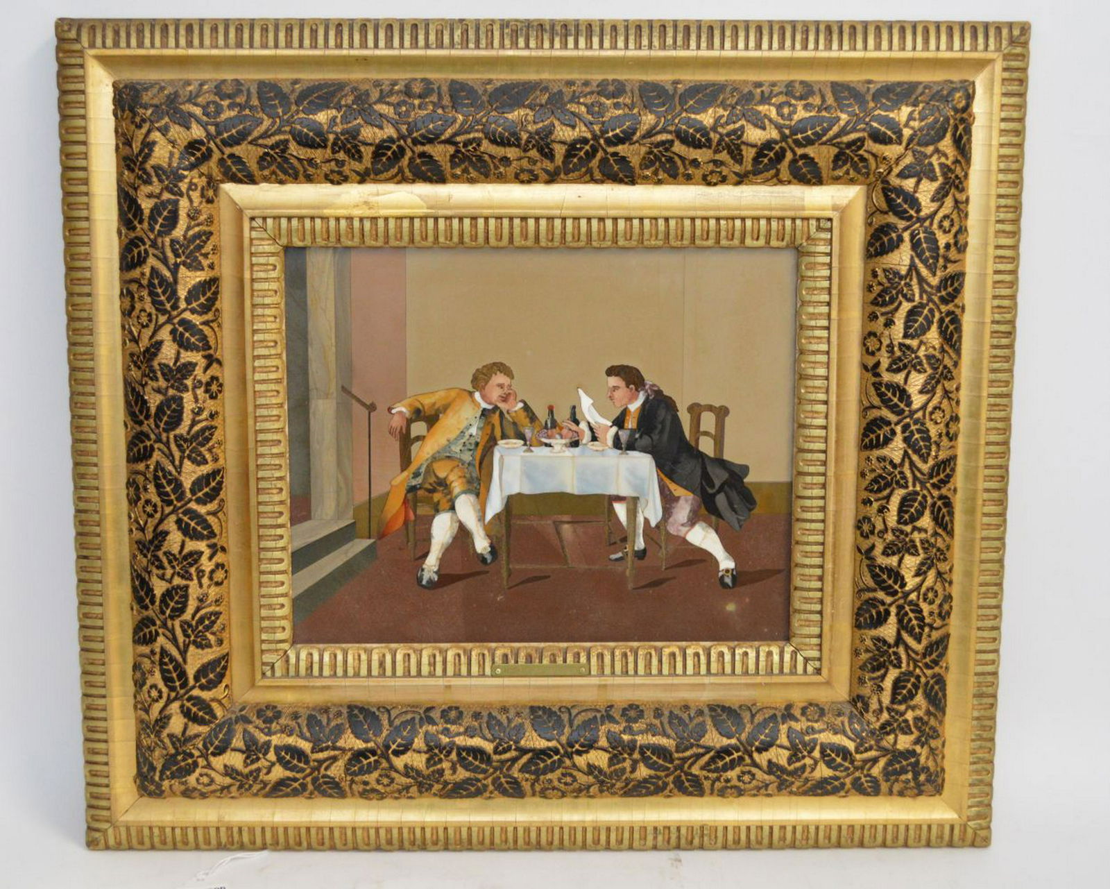 Pietra Dura Plaque Depicting Salieri & Mozart in a (1 of 9)