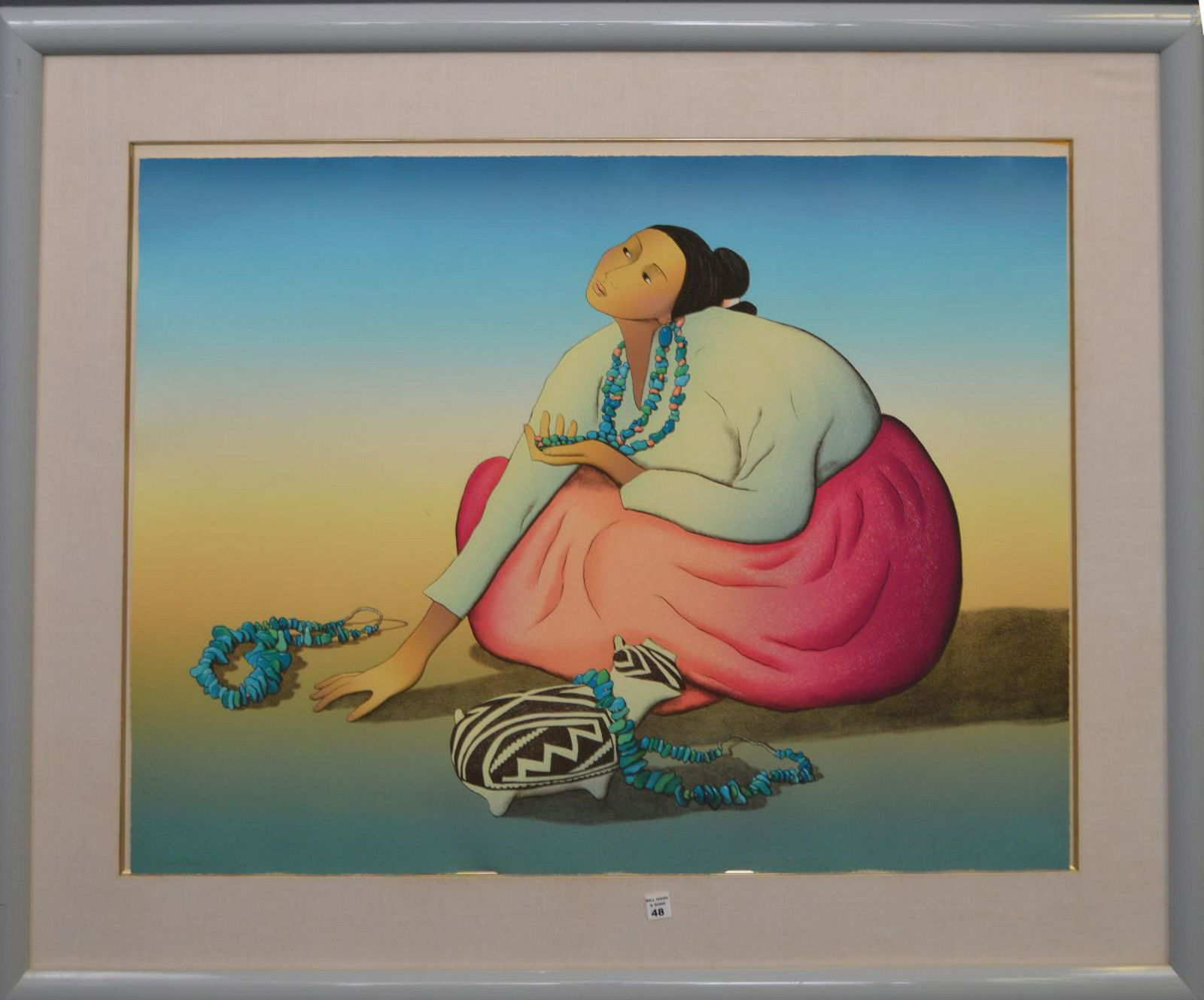 R C Gorman  (1932 - 2005) Lithograph Navajo girl (1 of 4)