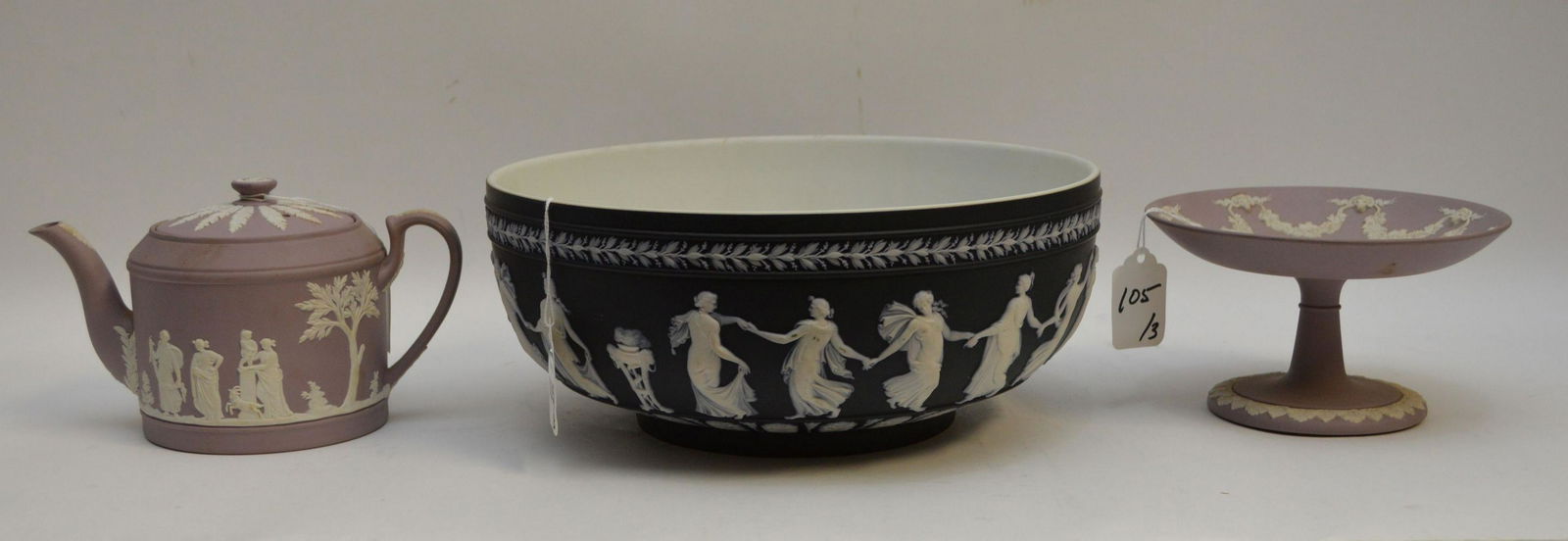 3 Pieces Wedgwood England Jasperware.  Large Wedgwood (1 of 9)