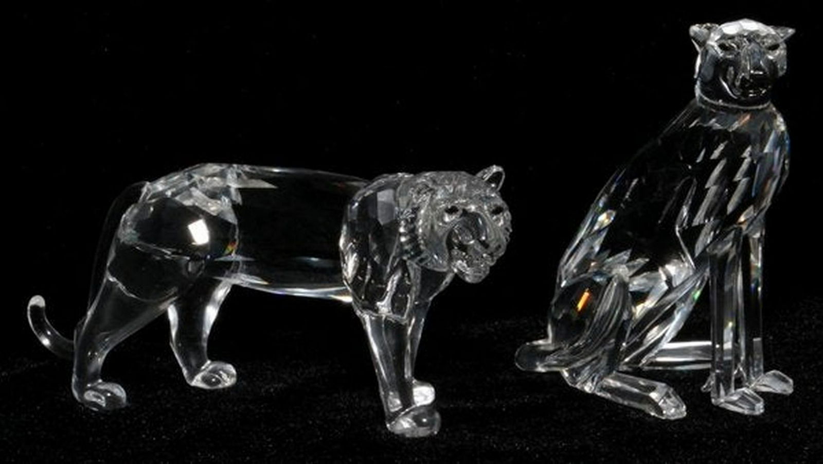 SWAROVSKI CRYSTAL LIONESS AND CHEETAH, 2 PCS., H 2" & 3 (1 of 1)